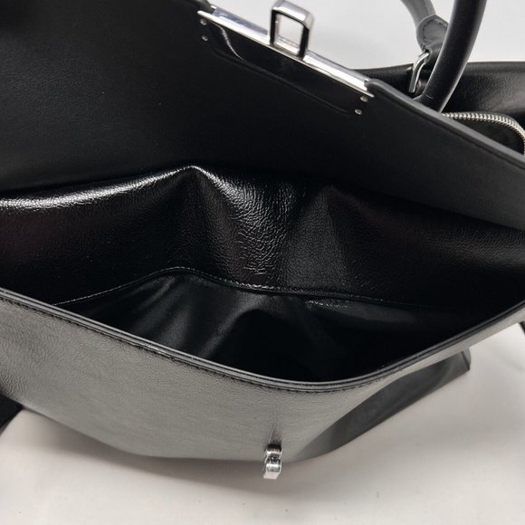 Calvin Klein Black Faux Leather Tablet / Business / Oversize Purse Convertible - Picture 9 of 13